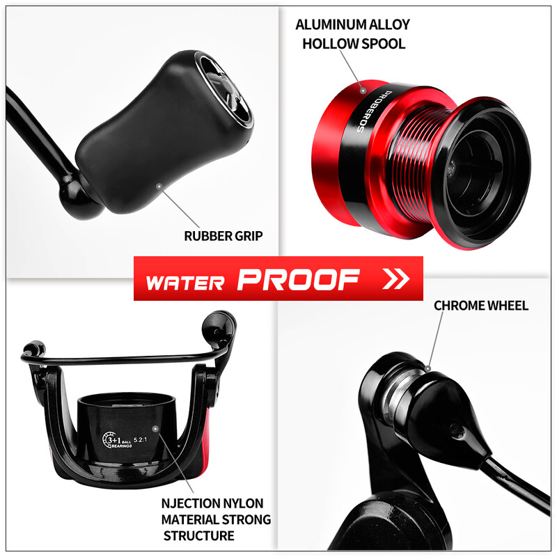 PROBEROS 1PC Luya въртящо се колело, съотношение на скоростта на колелото за риболов 5.2:1 ляво и дясно сменяеми лагери от неръждаема стомана