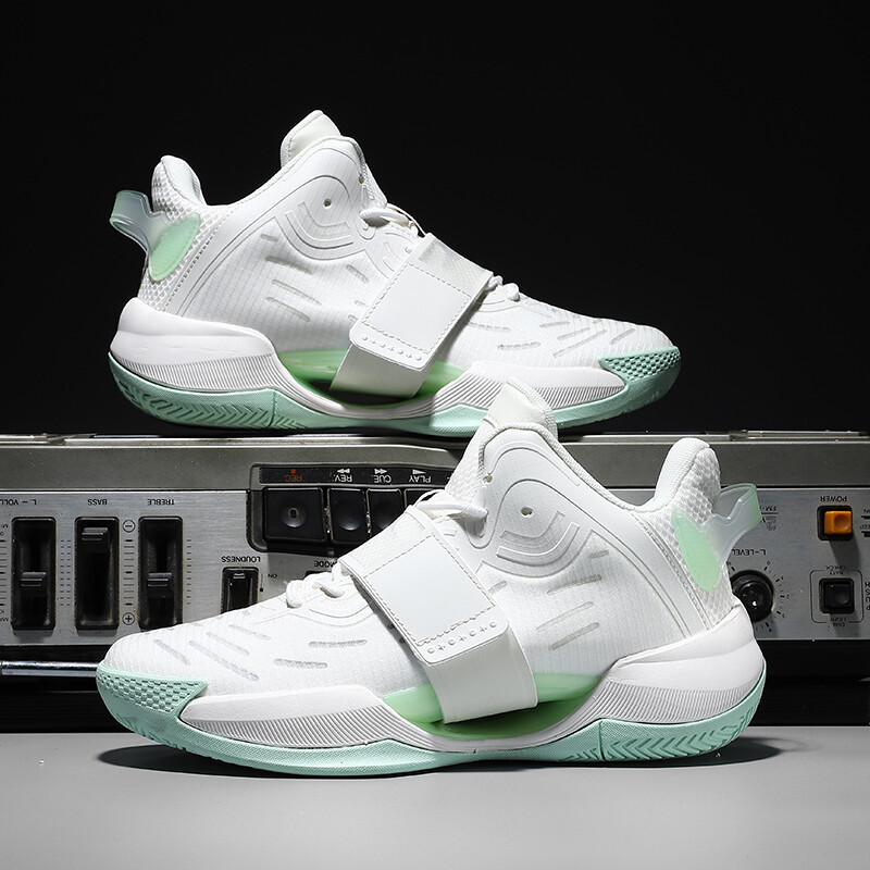 Високи ежедневни обувки в стил двойка, спортни баскетболни обувки, противоплъзгащи, ударопоглъщащи, практични баскетболни обувки от плат + TPU