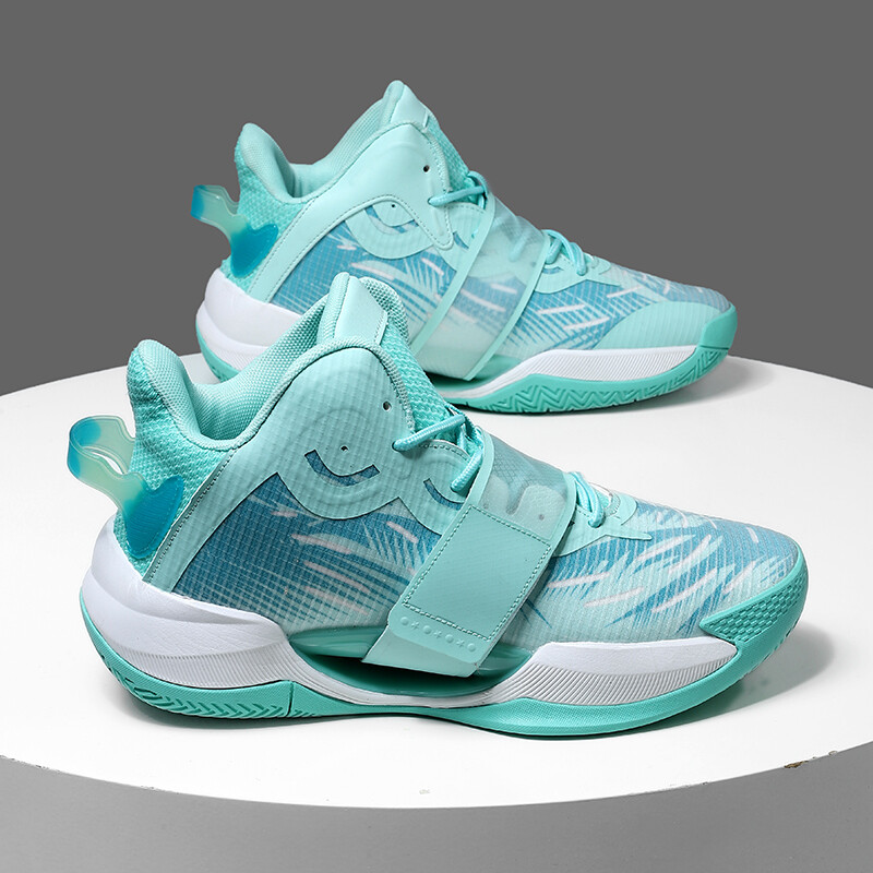 Високи ежедневни обувки в стил двойка, спортни баскетболни обувки, противоплъзгащи, ударопоглъщащи, практични баскетболни обувки от плат + TPU