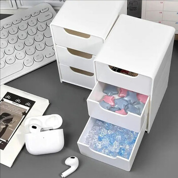 3-Tier Organizers Desktop Organizer με συρτάρια Storage Desk Χαρτικά Αξεσουάρ γραφείου Πλαστικό συρτάρι Σχολικά είδη