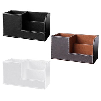 Δερμάτινο γραφείο για θήκη Cord Management Sorter Storage for Cable Glasses Κοσμήματα Ρολόγια Desktop Home Office 3 S