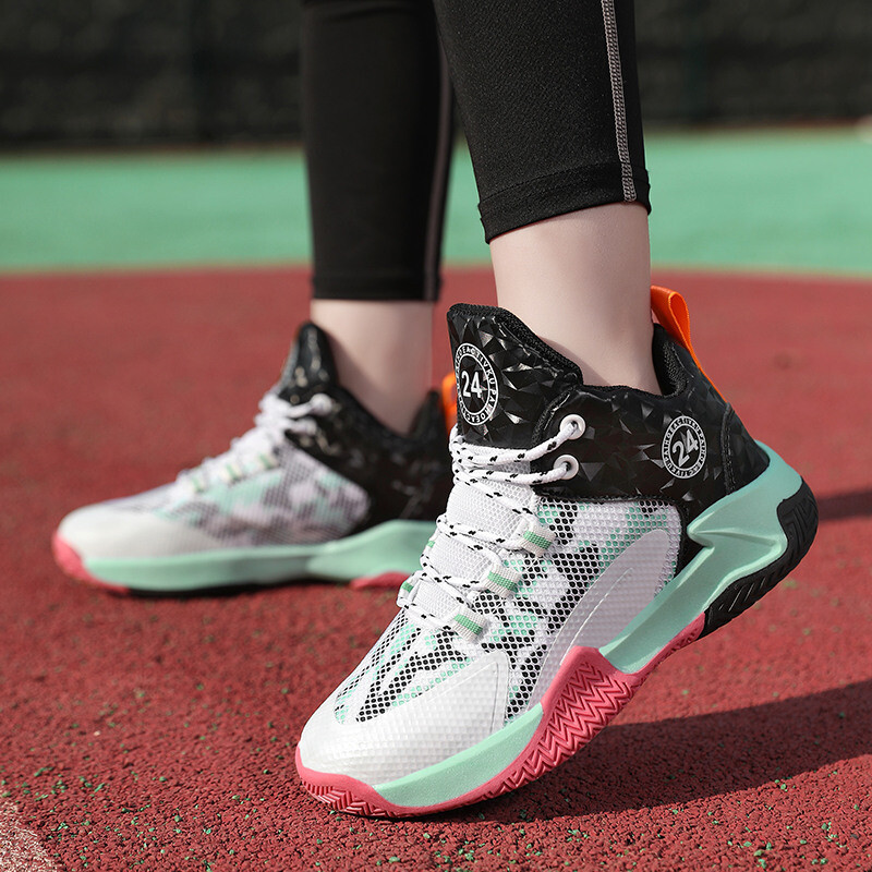 Горещи разпродажби Летни мрежести дишащи баскетболни обувки Момче Момиче Анти-шокови Детски баскетболни маратонки Неплъзгащи се Детски обувки за упражнения