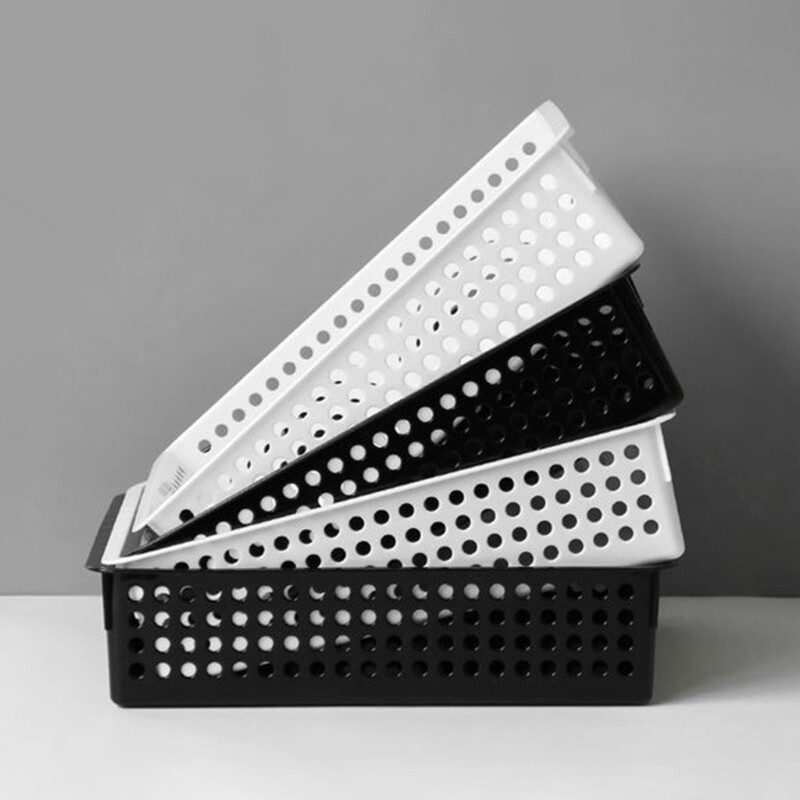 Пластмасова кошница за съхранение Тава за файлове Настолен органайзер за списания за документи A4 с дръжки за домашен офис Килер Спалня