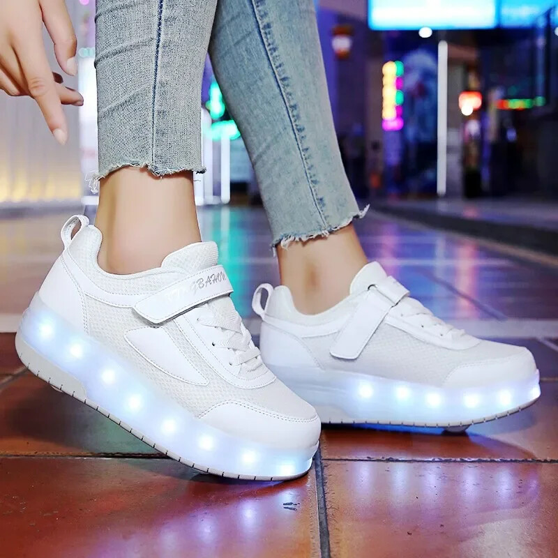 Спортни обувки за момчета Ежедневни обувки Stuck за момичета Дишащи детски спортни обувки Детски обувки за кънки Led Light и модерни