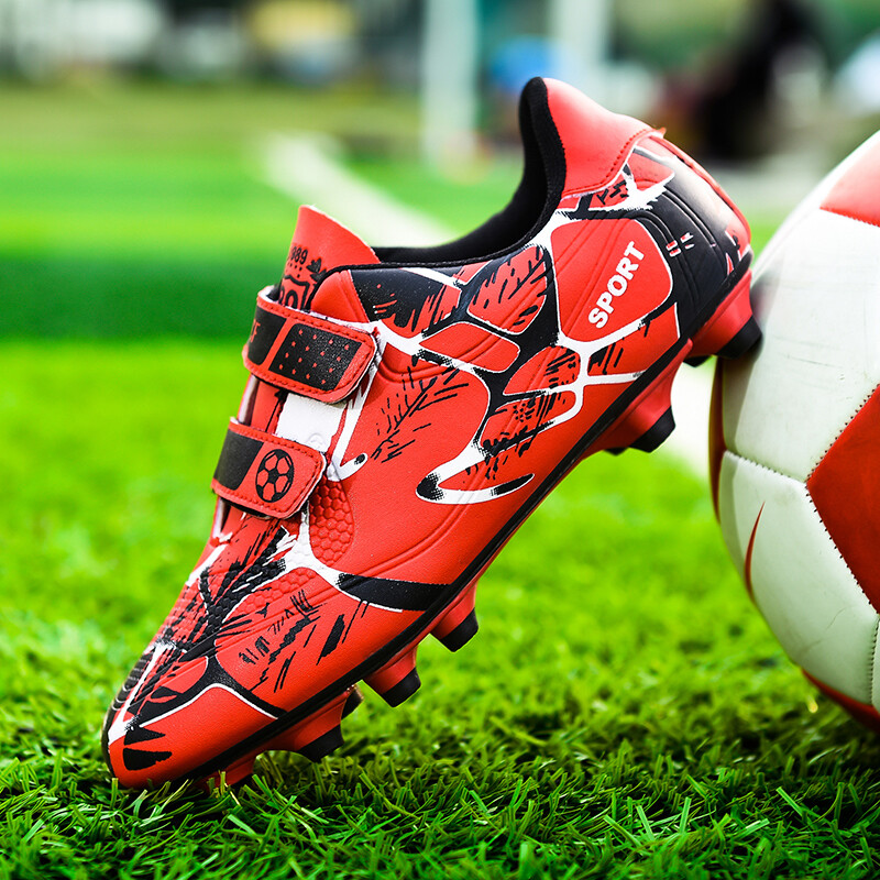 Горещи разпродажби Детски футболни обувки Indoor Hook Loop Футболни бутли Момчета Обувки за футзал с дълги шипове Детски футболни маратонки botas de fútbol
