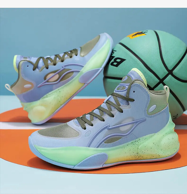 Нови високи мъжки обувки с дишаща мрежеста повърхност, спортни ежедневни обувки за бягане, спортен живот, всички съвпадат с обувки с дебела подметка