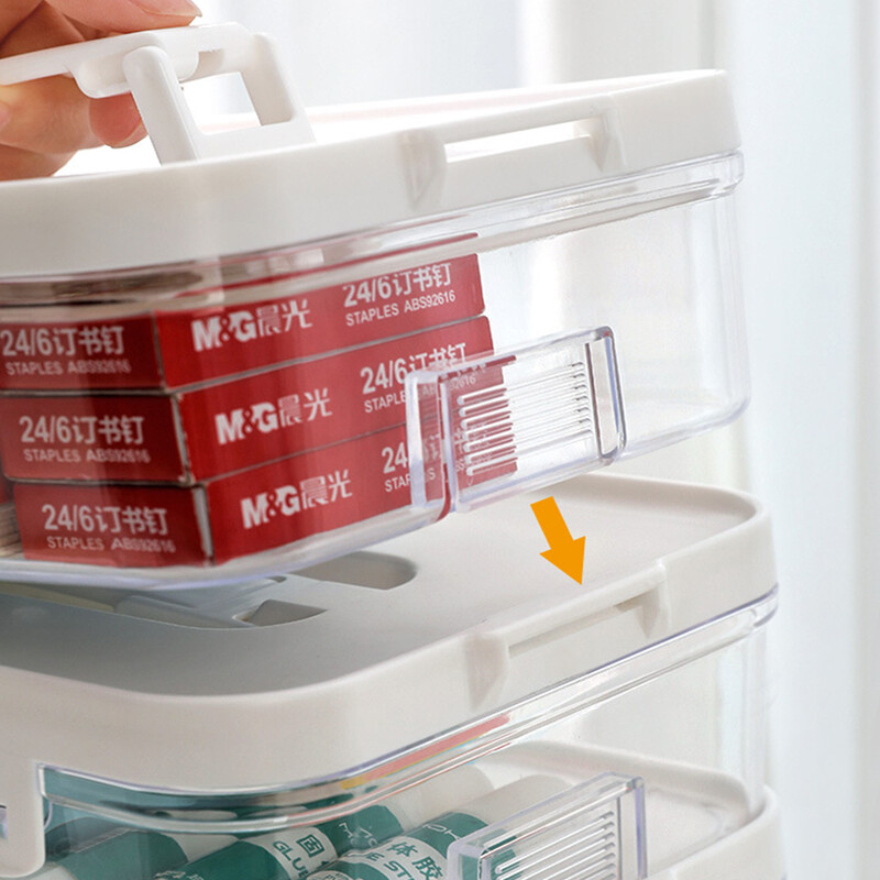 Преносим калъф за писалка за изкуство с голям капацитет Прозрачен с дръжка Държач за маркер за писалка Проста настолна кутия за съхранение на канцеларски материали