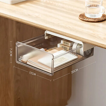 Clear Under Desk Hidden Drawer Office Storage Box Organizer Συρτάρι Γραφείο αναλώσιμων Βάση ράφι σημειωματάριων στυλό Δίσκος αποθήκευσης χαρτικών