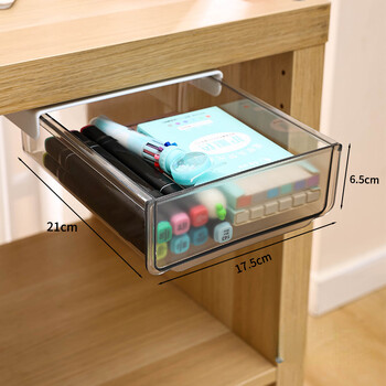 Clear Under Desk Hidden Drawer Office Storage Box Organizer Συρτάρι Γραφείο αναλώσιμων Βάση ράφι σημειωματάριων στυλό Δίσκος αποθήκευσης χαρτικών