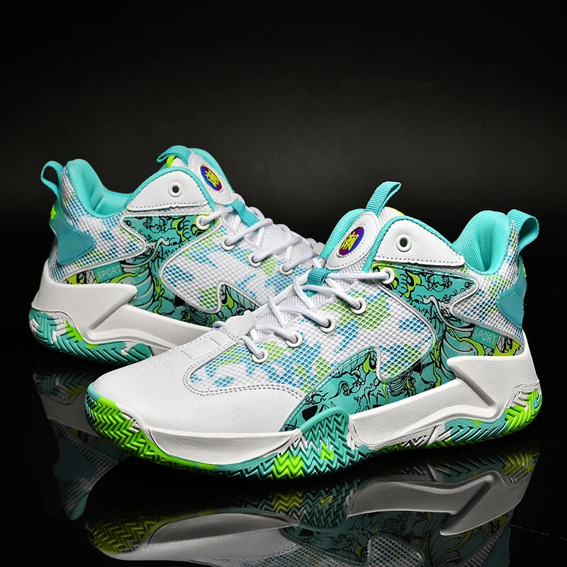Мъжки баскетболни обувки, дишащи, омекотяващи, нехлъзгащи се носени спортни обувки, спортни спортни баскетболни маратонки за жени