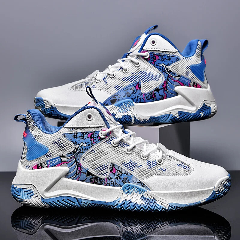 Мъжки баскетболни обувки, дишащи, омекотяващи, нехлъзгащи се носени спортни обувки, спортни спортни баскетболни маратонки за жени