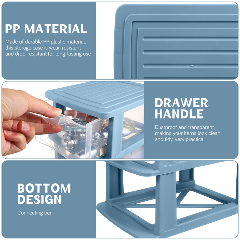 Esmaklassilised plastikust hoiusahtlid, 3-kihilised sahtlitüüpi kapi hoiukapp ehete ja kosmeetikatoodete jaoks