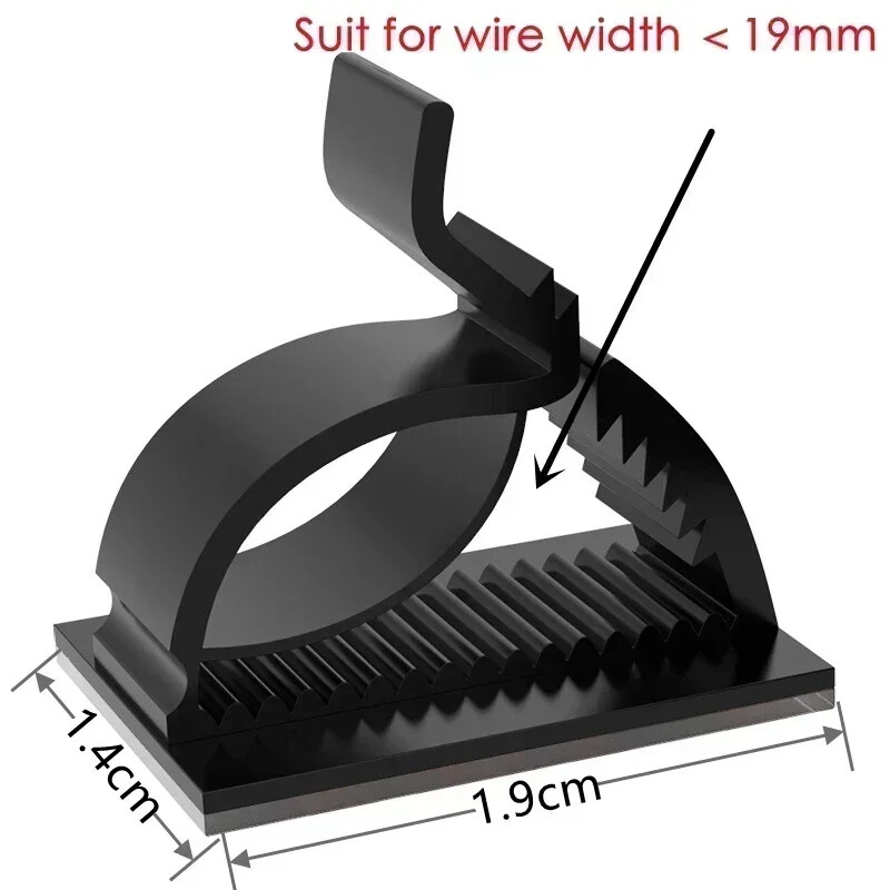 Регулируеми щипки за управление на кабели Самозалепващи жични организатори Държач за кабели за телевизор Компютър Ethernet кабел Под стена на бюро Домашен офис