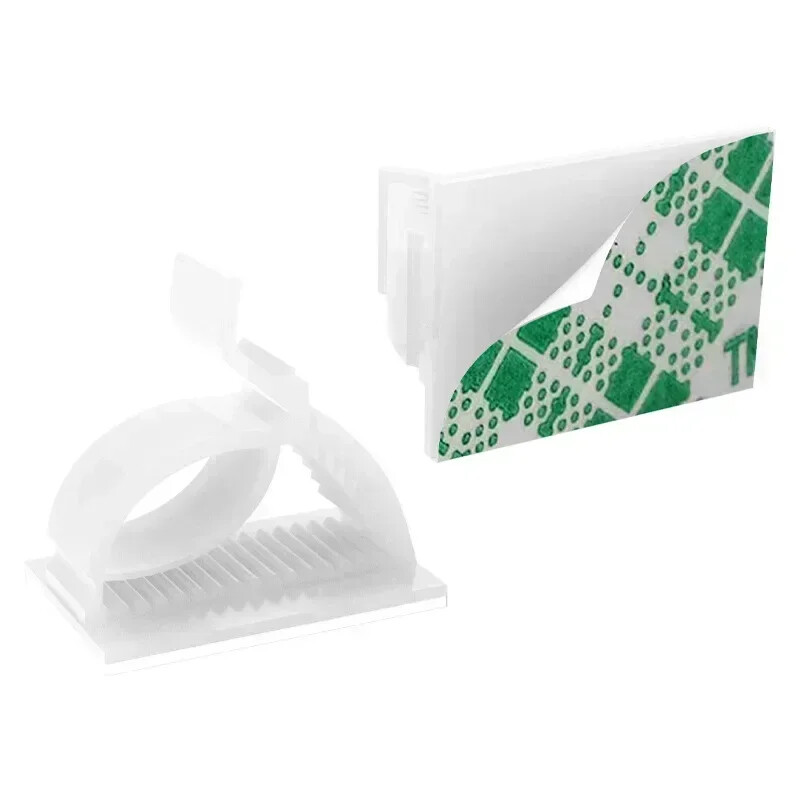 Регулируеми щипки за управление на кабели Самозалепващи жични организатори Държач за кабели за телевизор Компютър Ethernet кабел Под стена на бюро Домашен офис