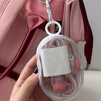 1 τμχ Mini Portable Transparent Cable Organizer Box Ευέλικτη αποθήκευση για καλώδια δεδομένων, φορτιστές, ακουστικά