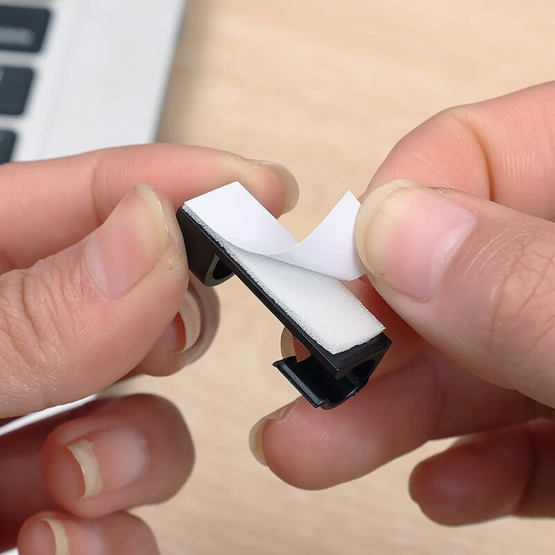 1-60 бр. Самозалепващи се щипки за кабели Органайзер Drop Wire Holder Управление на кабела за Ethernet кабел TV PC под бюрото Скоба за кабели за кола