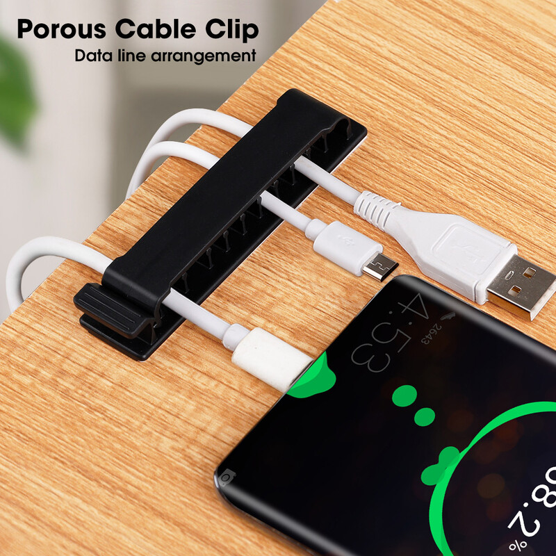 5-1 бр. Щипки за скоби за кабели с 10 дупки Държач за кабели Офис за управление на домашно бюро Подреден кабел за навиване на кабели Органайзер за кабели Залепваща скоба