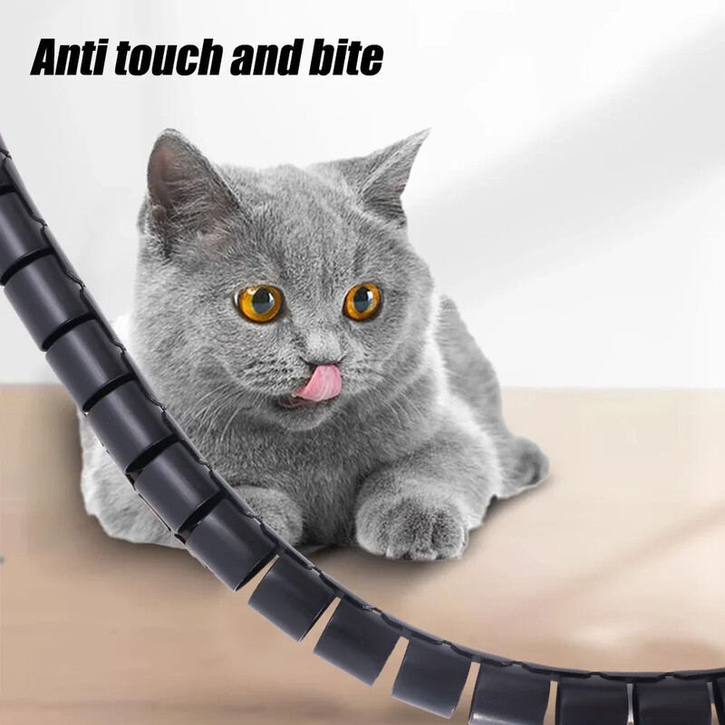 2m TV PC Cable Management Tube Sleeve Under Desk Wire Organisator Home Office Cordes Spiral Wrap Cover Защитен за домашни любимци Протектор за кабел