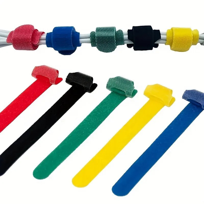 10 бр. Регулируема каишка за управление на кабели Органайзер за кабели Настолен инструмент за навиване на тел Кабелна връзка Защита на линията за данни Приспособление за съхранение 12*150 мм