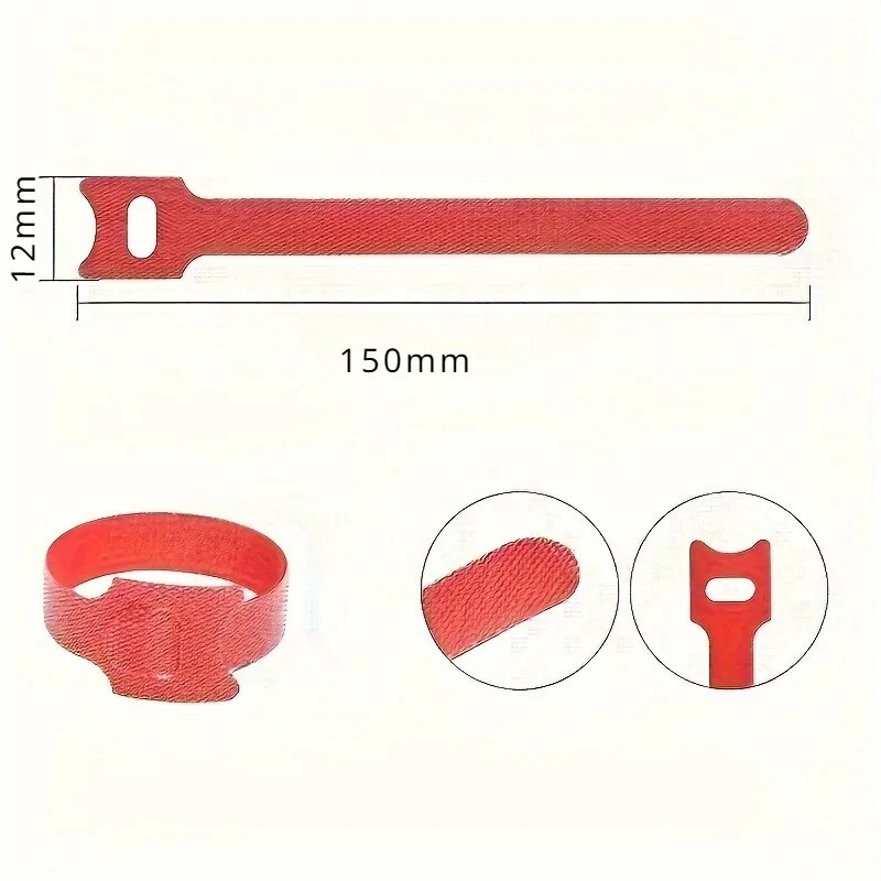 10 бр. Регулируема каишка за управление на кабели Органайзер за кабели Настолен инструмент за навиване на тел Кабелна връзка Защита на линията за данни Приспособление за съхранение 12*150 мм