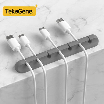 Kabeļu organizētāja pārvaldības vadu turētājs Elastīgs USB kabeļa uztīšanas kārtīgs silikona klipu turētājs Kabeļa organizatora turētājs tālrunim