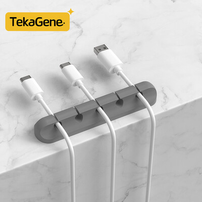 Kabeļu organizētāja pārvaldības vadu turētājs Elastīgs USB kabeļa uztīšanas kārtīgs silikona klipu turētājs Kabeļa organizatora turētājs tālrunim