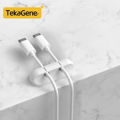 Kabeļu organizētāja pārvaldības vadu turētājs Elastīgs USB kabeļa uztīšanas kārtīgs silikona klipu turētājs Kabeļa organizatora turētājs tālrunim