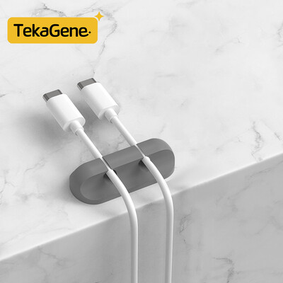 Kabeļu organizētāja pārvaldības vadu turētājs Elastīgs USB kabeļa uztīšanas kārtīgs silikona klipu turētājs Kabeļa organizatora turētājs tālrunim