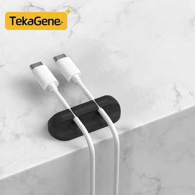 Kabeļu organizētāja pārvaldības vadu turētājs Elastīgs USB kabeļa uztīšanas kārtīgs silikona klipu turētājs Kabeļa organizatora turētājs tālrunim