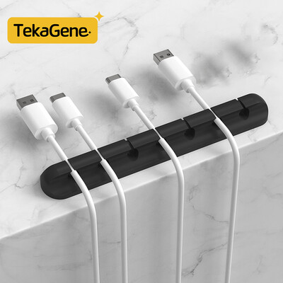 Kabeļu organizētāja pārvaldības vadu turētājs Elastīgs USB kabeļa uztīšanas kārtīgs silikona klipu turētājs Kabeļa organizatora turētājs tālrunim