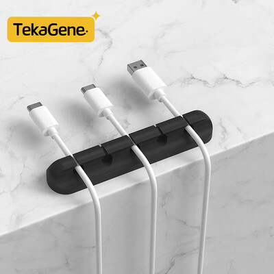Kabeļu organizētāja pārvaldības vadu turētājs Elastīgs USB kabeļa uztīšanas kārtīgs silikona klipu turētājs Kabeļa organizatora turētājs tālrunim
