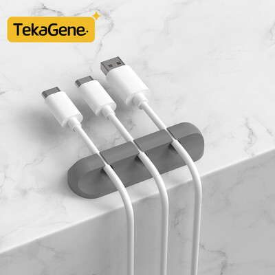 Kabeļu organizētāja pārvaldības vadu turētājs Elastīgs USB kabeļa uztīšanas kārtīgs silikona klipu turētājs Kabeļa organizatora turētājs tālrunim
