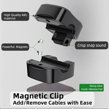 Magnetic Cable Clips Καλώδιο Ομαλή ρυθμιζόμενη βάση στήριξης καλωδίου κάτω από το γραφείο Διαχείριση καλωδίων Wire Keeper Θήκη οργάνωσης καλωδίου 1/3/6PC