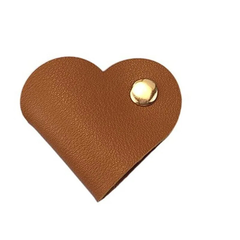 Кожен органайзер за кабели Щипка за връзки Сърце Управление на кабели Силиконов проводник Мениджър Мишка Слушалка Държач Линия за данни Каишки за навиване