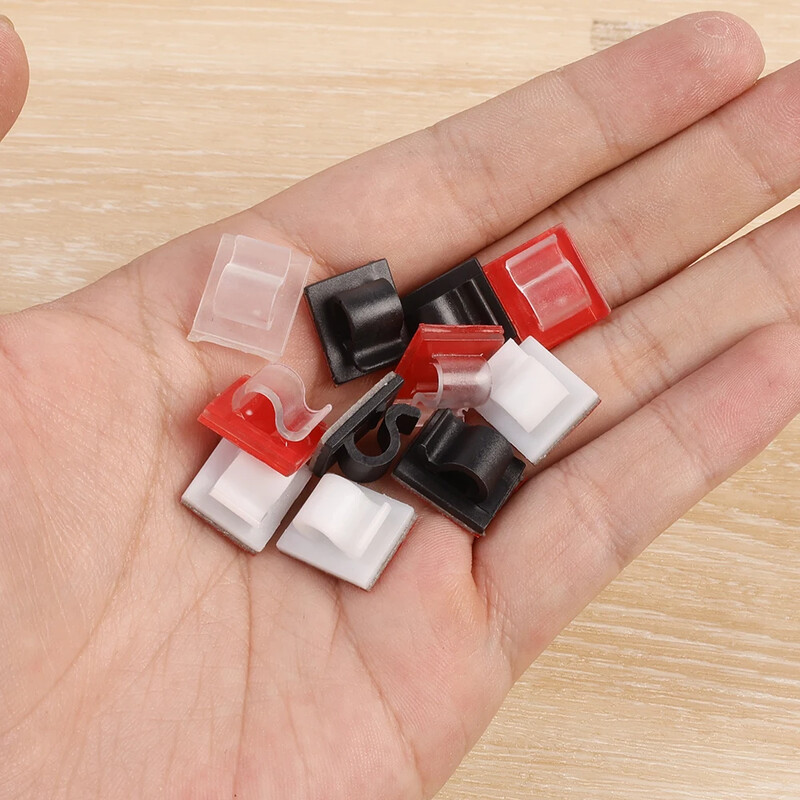 1/10/30PCS Щипки за кабели Самозалепващ се кабел за управление на държач за тел Струнна светлина Организатор Скоба Бюро Аксесоари за щипка за тел за кола