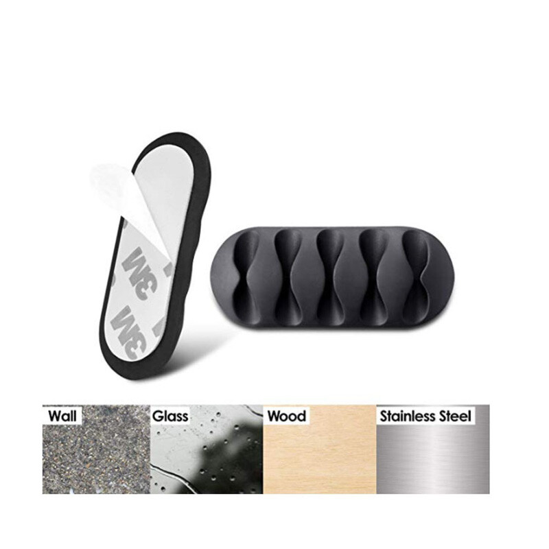 Органайзер за кабели Силиконов USB кабел за навиване Настолен плот Подредени Щипки за управление Държач за кабел за клавиатура на мишка Кабел за слушалки