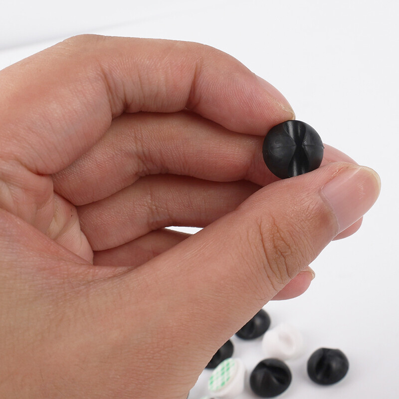 1/40 бр. Силиконова щипка за кабел Органайзер за кабели Мини кръгли Щипки за кабели за зарядно Бюро Подредено управление Тел Лепило Държач Скоба