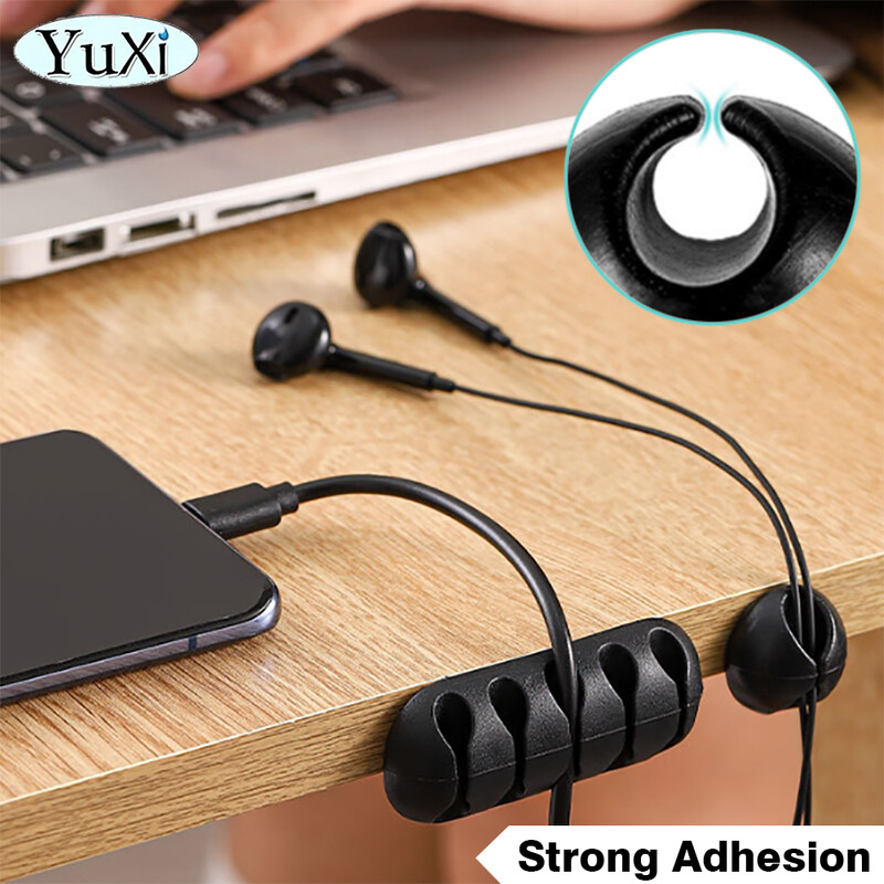 2бр. Залепващи щипки за държач на кабели за настолен USB кабел за зареждане Кабел за данни Нощно шкафче Захранващ кабел Органайзер за проводник за управление на кабела