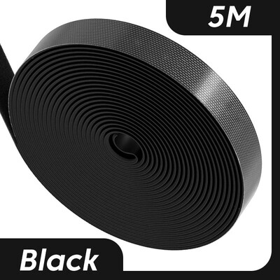 5M kábelkezelő adatkábel tároló műtárgy tépőzáras újrafelhasználható kábelkötegelő nylon szabadon vágott asztali huzal szervező kábelkötő szalag