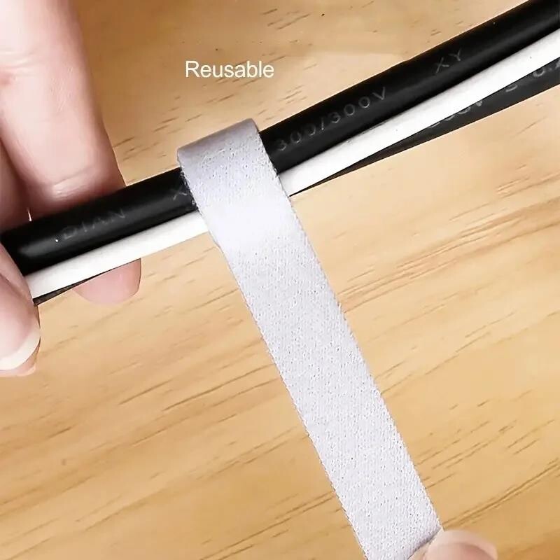 5M Cable Manager Кабел за данни Съхранение Артефакт Велкро Кабелна превръзка за многократна употреба Найлонова свободна нарязана тел за бюро Организатор Лента за свързване на кабели