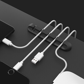 Cable Organizer Υποστήριξη σιλικόνης Micro USB Type-C Cable Desk Organizer Θήκη για πληκτρολόγιο ποντικιού Ακουστικά καλωδίων Organizer