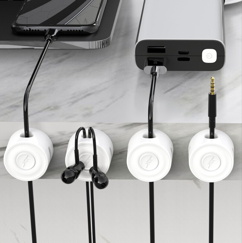 1-20 бр. Кръгъл магнитен кабелен органайзер Скоби за настолен телефон Кабел за зареждане Управление Адхезивна тел Пазител за домашен офис