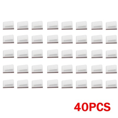 40/10 db Fénycsíkos rögzítőkapcsok Öntapadó Led Light Rögzítők Rögzítő tartó Kábelbilincs Szervező Led Fix tartókapcsok