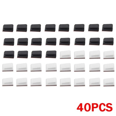 40/10 db Fénycsíkos rögzítőkapcsok Öntapadó Led Light Rögzítők Rögzítő tartó Kábelbilincs Szervező Led Fix tartókapcsok