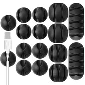 Szilikon USB-kábel-szervező USB-töltőkábel-tekercselő asztali Tidy Management Clips Kábeltartó Egér fülhallgató-tartozékok