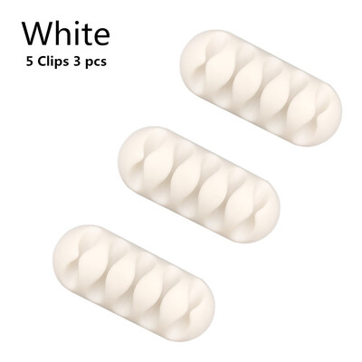 Szilikon USB-kábel-szervező USB-töltőkábel-tekercselő asztali Tidy Management Clips Kábeltartó Egér fülhallgató-tartozékok