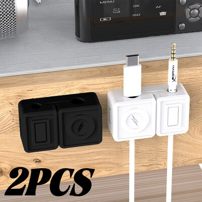 Bővítés mágneses kábelrendező kapcsok Duplaajtós öntapadó kábelrögzítő kapocstartó asztali USB-vonal tápkábel-kezelés