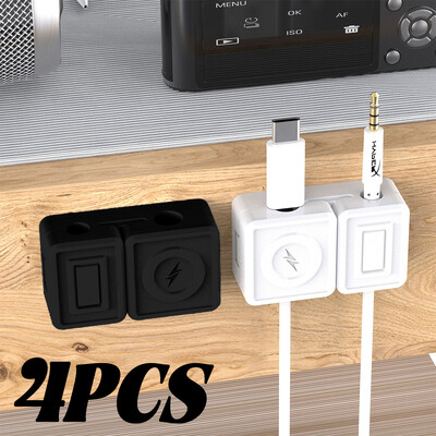 Bővítés mágneses kábelrendező kapcsok Duplaajtós öntapadó kábelrögzítő kapocstartó asztali USB-vonal tápkábel-kezelés