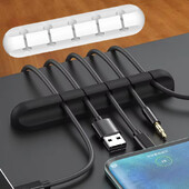 1/5db szilikon USB kábelrendező kábeltekercselő asztali rendezett kezelőkapcsok kábeltartó egér fejhallgató vezetékes rendezőhöz
