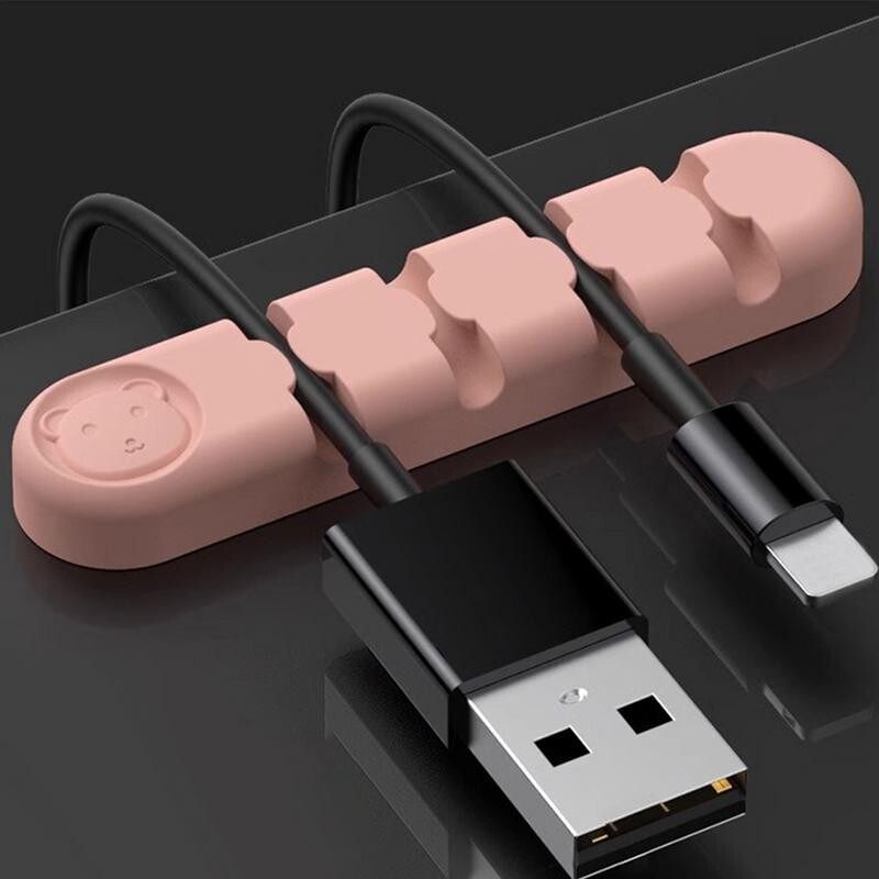 Щипки за органайзер за кабели за бюро Четири дупки Щипка за силиконов държач за кабели за настолна стена Управление на кабели Нощно шкафче Електрически кабел